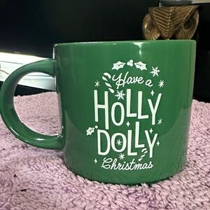 Festive Green Christmas Mug - Holly Dolly Design